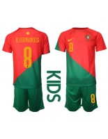 Portugali Bruno Fernandes #8 Kotipaita Lasten MM-kisat 2022 Lyhythihainen (+ shortsit)
